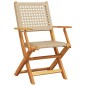 vidaXL 3-tlg. Bistro-Set Beige Poly Rattan und Massivholz vidaXL 3-tlg. Bistro-Set Beige Poly Rattan und Massivholz