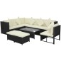 vidaXL 8-tlg. Garten-Lounge-Set mit Kissen Poly Rattan Schwarz vidaXL 8-tlg. Garten-Lounge-Set mit Kissen Poly Rattan Schwarz