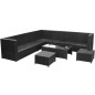 vidaXL 8-tlg. Garten-Lounge-Set mit Kissen Poly Rattan Schwarz vidaXL 8-tlg. Garten-Lounge-Set mit Kissen Poly Rattan Schwarz