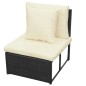 vidaXL 8-tlg. Garten-Lounge-Set mit Kissen Poly Rattan Schwarz vidaXL 8-tlg. Garten-Lounge-Set mit Kissen Poly Rattan Schwarz