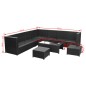 vidaXL 8-tlg. Garten-Lounge-Set mit Kissen Poly Rattan Schwarz vidaXL 8-tlg. Garten-Lounge-Set mit Kissen Poly Rattan Schwarz