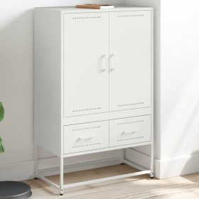 vidaXL Highboard Weiß 68x39x111,5 cm Kaltgewalzter Stahl