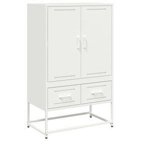 vidaXL Highboard Weiß 68x39x111,5 cm Kaltgewalzter Stahl