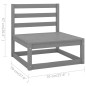 vidaXL Outdoor-Sofa 4-Sitzer Grau Massivholz Kiefer vidaXL Outdoor-Sofa 4-Sitzer Grau Massivholz Kiefer