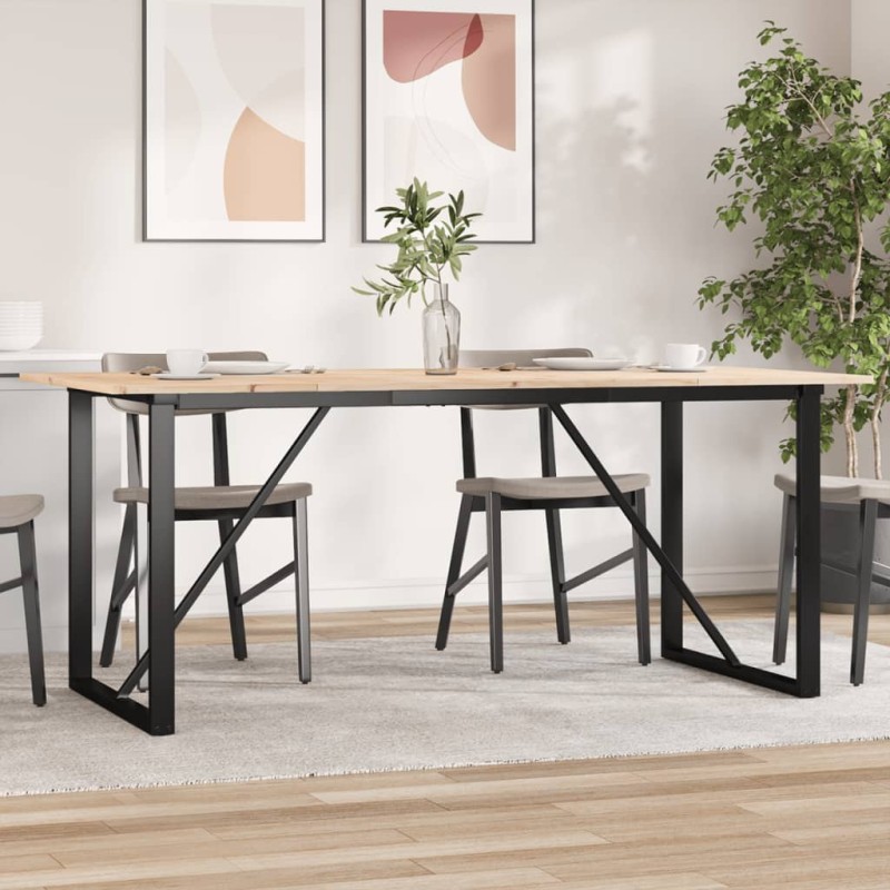 vidaXL Esstisch O-Gestell 180x90x75 cm Massivholz Kiefer und Gusseisen vidaXL Esstisch O-Gestell 180x90x75 cm Massivholz Kiefer und Gusseisen