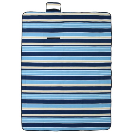 vidaXL Picknickdecke Faltbar Blau und Weiß Gestreift 200x150 cm Samt