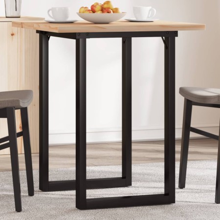 vidaXL Esstisch O-Gestell 60x60x75,5 cm Massivholz Kiefer & Gusseisen