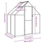 vidaXL Gewächshaus mit Fundamentrahmen Silbern 169x114x195 cm Alu vidaXL Gewächshaus mit Fundamentrahmen Silbern 169x114x195 cm Alu