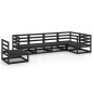6-tlg. Garten-Lounge-Set Schwarz Massivholz Kiefer 6-tlg. Garten-Lounge-Set Schwarz Massivholz Kiefer