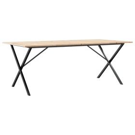 vidaXL Esstisch X-Gestell 200x100x75cm Massivholz Kiefer und Gusseisen