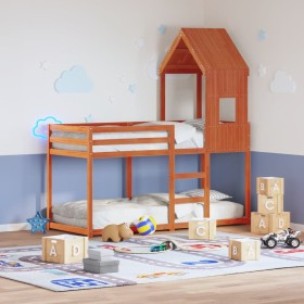 vidaXL Dach für Kinderbett Wachsbraun 60x99x139,5 cm Massivholz Kiefer