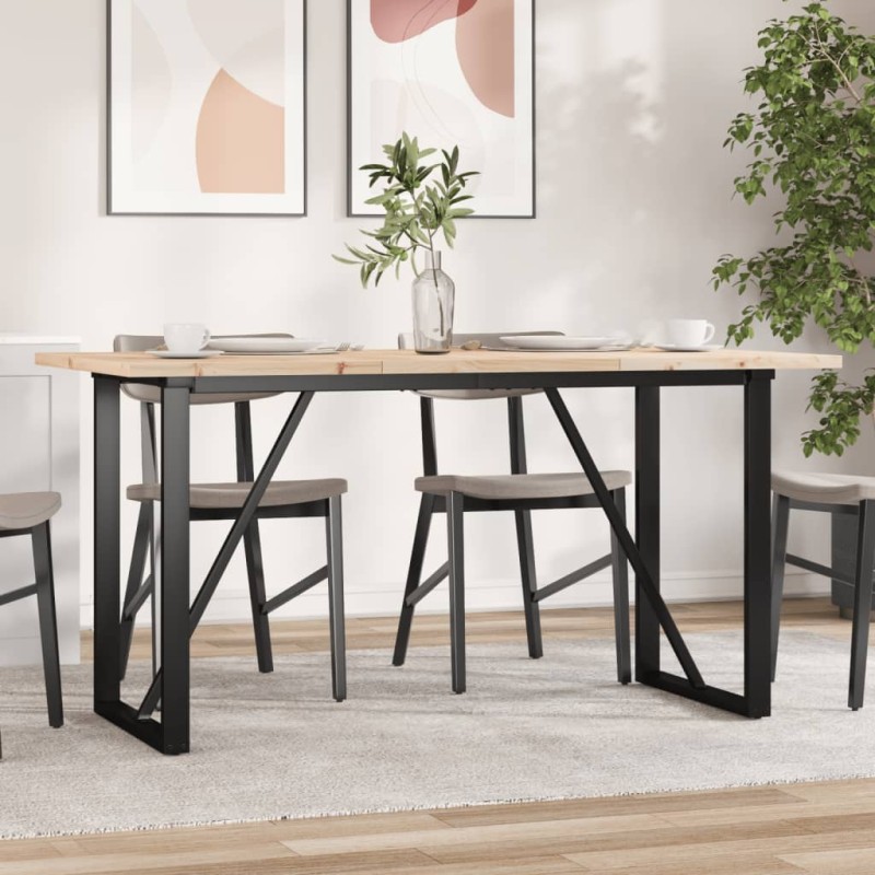 vidaXL Esstisch O-Gestell 160x80x75,5 cm Massivholz Kiefer & Gusseisen vidaXL Esstisch O-Gestell 160x80x75,5 cm Massivholz Kiefer & Gusseisen