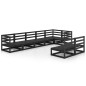 8-tlg. Garten-Lounge-Set Schwarz Massivholz Kiefer 8-tlg. Garten-Lounge-Set Schwarz Massivholz Kiefer
