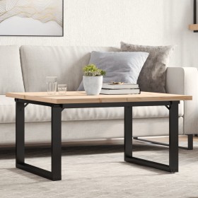 vidaXL Couchtisch O-Gestell 80x80x45,5cm Massivholz Kiefer & Gusseisen