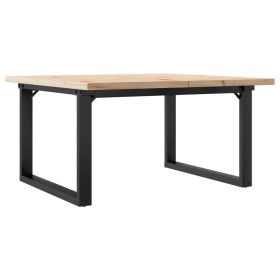 vidaXL Couchtisch O-Gestell 80x80x45,5cm Massivholz Kiefer & Gusseisen