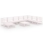 vidaXL 9-tlg. Garten-Lounge-Set Weiß Kiefer Massivholz vidaXL 9-tlg. Garten-Lounge-Set Weiß Kiefer Massivholz