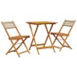 vidaXL 3-tlg. Bistro-Set Beige Poly Rattan und Massivholz vidaXL 3-tlg. Bistro-Set Beige Poly Rattan und Massivholz