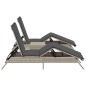 vidaXL Sonnenliegen 2 Stk. mit Tisch Hellgrau Poly Rattan vidaXL Sonnenliegen 2 Stk. mit Tisch Hellgrau Poly Rattan