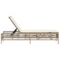 vidaXL Sonnenliege mit Auflage Beige Poly Rattan vidaXL Sonnenliege mit Auflage Beige Poly Rattan