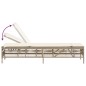 vidaXL Sonnenliege mit Auflage Beige Poly Rattan vidaXL Sonnenliege mit Auflage Beige Poly Rattan