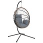 vidaXL Hängesessel Ei-Design mit Ständer Hellgrau Rattan und Stahl vidaXL Hängesessel Ei-Design mit Ständer Hellgrau Rattan und Stahl