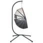 vidaXL Hängesessel Ei-Design mit Ständer Hellgrau Rattan und Stahl vidaXL Hängesessel Ei-Design mit Ständer Hellgrau Rattan und Stahl