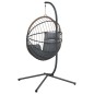 vidaXL Hängesessel Ei-Design mit Ständer Hellgrau Rattan und Stahl vidaXL Hängesessel Ei-Design mit Ständer Hellgrau Rattan und Stahl