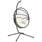 vidaXL Hängesessel Ei-Design mit Ständer Beige Rattan und Stahl vidaXL Hängesessel Ei-Design mit Ständer Beige Rattan und Stahl