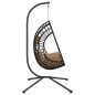 vidaXL Hängesessel Ei-Design mit Ständer Taupe Rattan und Stahl vidaXL Hängesessel Ei-Design mit Ständer Taupe Rattan und Stahl