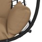 vidaXL Hängesessel Ei-Design mit Ständer Taupe Rattan und Stahl vidaXL Hängesessel Ei-Design mit Ständer Taupe Rattan und Stahl