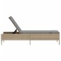 vidaXL Sonnenliege mit Auflage Beige Poly Rattan vidaXL Sonnenliege mit Auflage Beige Poly Rattan