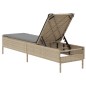 vidaXL Sonnenliege mit Auflage Beige Poly Rattan vidaXL Sonnenliege mit Auflage Beige Poly Rattan