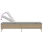 vidaXL Sonnenliege mit Auflage Beige Poly Rattan vidaXL Sonnenliege mit Auflage Beige Poly Rattan