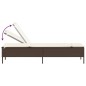 vidaXL Sonnenliege mit Tisch und Auflage Braun Poly Rattan vidaXL Sonnenliege mit Tisch und Auflage Braun Poly Rattan