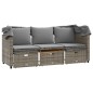vidaXL Outdoor-Sofa 3-Sitzer mit Dach und Hockern Grau Poly Rattan vidaXL Outdoor-Sofa 3-Sitzer mit Dach und Hockern Grau Poly Rattan