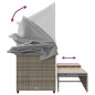 vidaXL Outdoor-Sofa 3-Sitzer mit Dach und Hockern Grau Poly Rattan vidaXL Outdoor-Sofa 3-Sitzer mit Dach und Hockern Grau Poly Rattan
