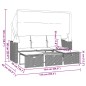vidaXL Outdoor-Sofa 3-Sitzer mit Dach und Hockern Grau Poly Rattan vidaXL Outdoor-Sofa 3-Sitzer mit Dach und Hockern Grau Poly Rattan