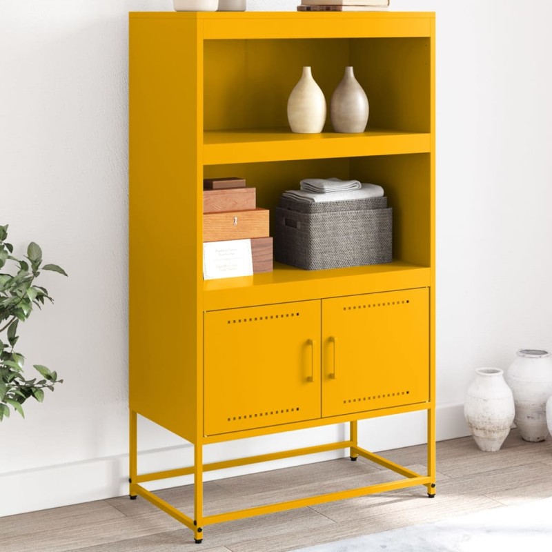 vidaXL Highboard Senfgelb 68,5x38,5x123,5 cm Stahl vidaXL Highboard Senfgelb 68,5x38,5x123,5 cm Stahl