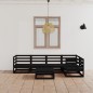 6-tlg. Garten-Lounge-Set Schwarz Massivholz Kiefer 6-tlg. Garten-Lounge-Set Schwarz Massivholz Kiefer