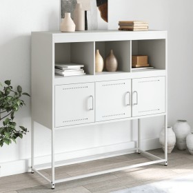 vidaXL Sideboard Weiß 100,5x39x107 cm Kaltgewalzter Stahl