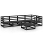 6-tlg. Garten-Lounge-Set Schwarz Massivholz Kiefer 6-tlg. Garten-Lounge-Set Schwarz Massivholz Kiefer