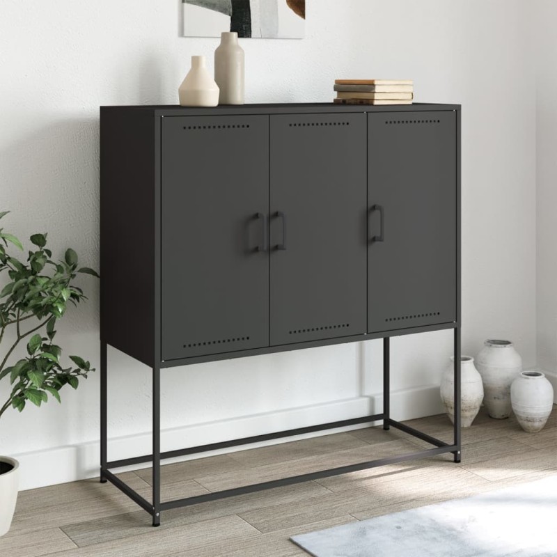 vidaXL Highboard Schwarz 100,5x39x107 cm Stahl vidaXL Highboard Schwarz 100,5x39x107 cm Stahl
