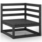 6-tlg. Garten-Lounge-Set Schwarz Massivholz Kiefer 6-tlg. Garten-Lounge-Set Schwarz Massivholz Kiefer