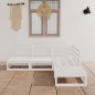 vidaXL 5-tlg. Garten-Lounge-Set Weiß Massivholz Kiefer vidaXL 5-tlg. Garten-Lounge-Set Weiß Massivholz Kiefer
