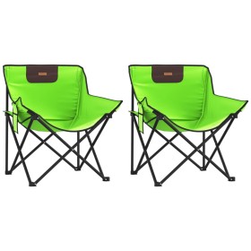 vidaXL Campingstühle 2 Stk. mit Tasche Klappbar Grün