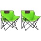 vidaXL Campingstühle 2 Stk. mit Tasche Klappbar Grün vidaXL Campingstühle 2 Stk. mit Tasche Klappbar Grün