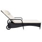 vidaXL Sonnenliege mit Rollen Poly Rattan Schwarz vidaXL Sonnenliege mit Rollen Poly Rattan Schwarz