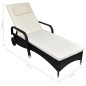 vidaXL Sonnenliege mit Rollen Poly Rattan Schwarz vidaXL Sonnenliege mit Rollen Poly Rattan Schwarz