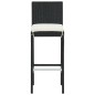 vidaXL Garten-Barhocker mit Kissen 2 Stk. Schwarz Poly Rattan vidaXL Garten-Barhocker mit Kissen 2 Stk. Schwarz Poly Rattan