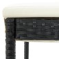 vidaXL Garten-Barhocker mit Kissen 2 Stk. Schwarz Poly Rattan vidaXL Garten-Barhocker mit Kissen 2 Stk. Schwarz Poly Rattan